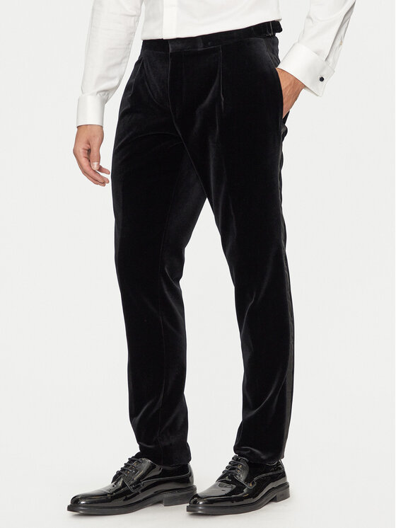 HUGO Hugo Hlače Getlin242E1X 50524910 Crna Slim Fit