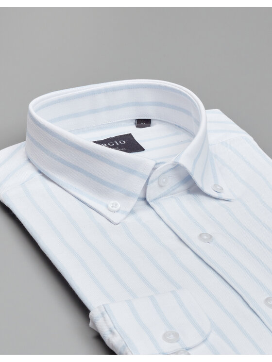 Borgio Borgio Koszula passa 00544 Biały Slim Fit