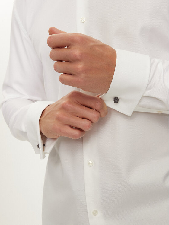 BOSS Boss Marškiniai H-Hank 50527622 Balta Slim Fit