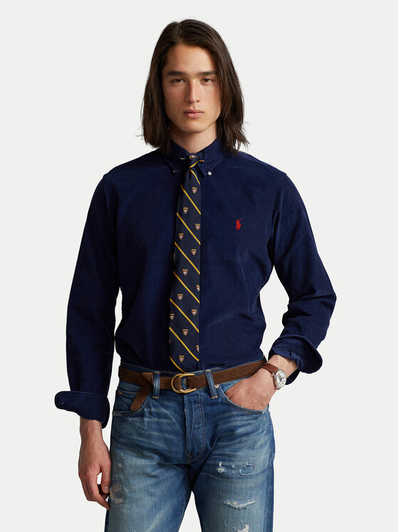 Polo Ralph Lauren Košulja 710818761011 Tamnoplava Slim Fit