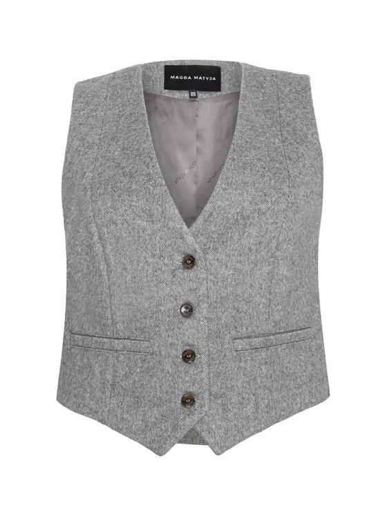 Magda Matyja Magda Matyja Kamizelka CLAIR VEST Szary Fitted Fit