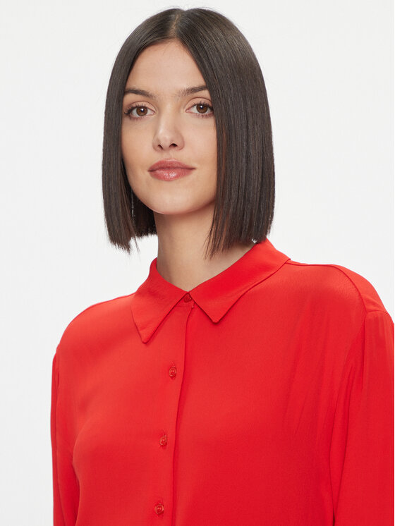 Tommy Hilfiger Tommy Hilfiger Rochie tip cămașă WW0WW40563 Roșu Regular Fit
