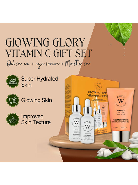 Warda Skincare Warda Skincare ZESTAW PREZENTOWY GLOWING GLORY WITAMINA C Zestaw do pielęgnacji
