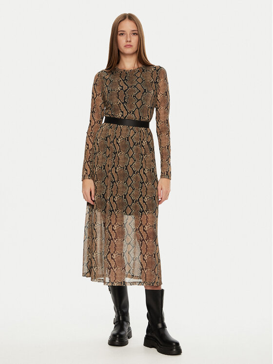 JDY JDY Sukienka codzienna Anima 15351731 Brązowy Regular Fit