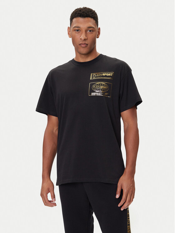 Plein Sport Plein Sport Majica FAEC MTK8354 STE001N Črna Loose Fit