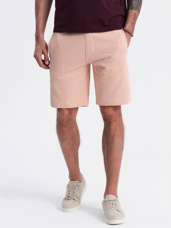 Ombre Ombre Szorty materiałowe OM-SRBS-0139 Różowy Regular Fit