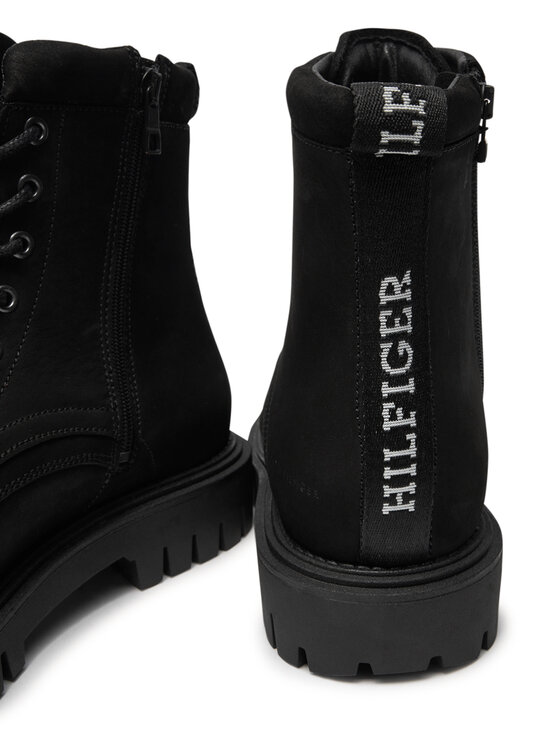 Tommy Hilfiger Tommy Hilfiger Turistická obuv Casual Hilfiger Chunk Z Nbk Boot FM0FM05149 Černá
