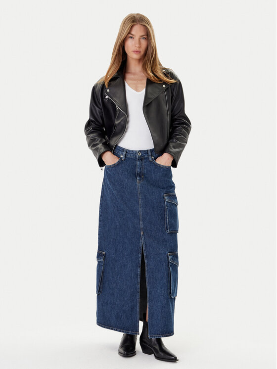 Karl Lagerfeld Jeans Karl Lagerfeld Jeans Džínová sukně A3W12011 Modrá Regular Fit