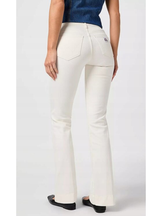 Wrangler Wrangler Spodnie materiałowe Flare 623 Biały Flare Fit