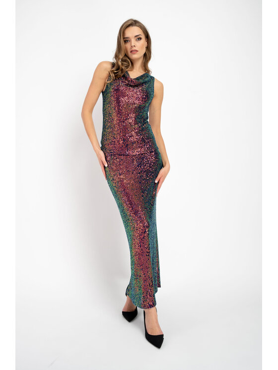 CLICK CLICK Spódnica maxi 70-818 Kolorowy Casual Fit