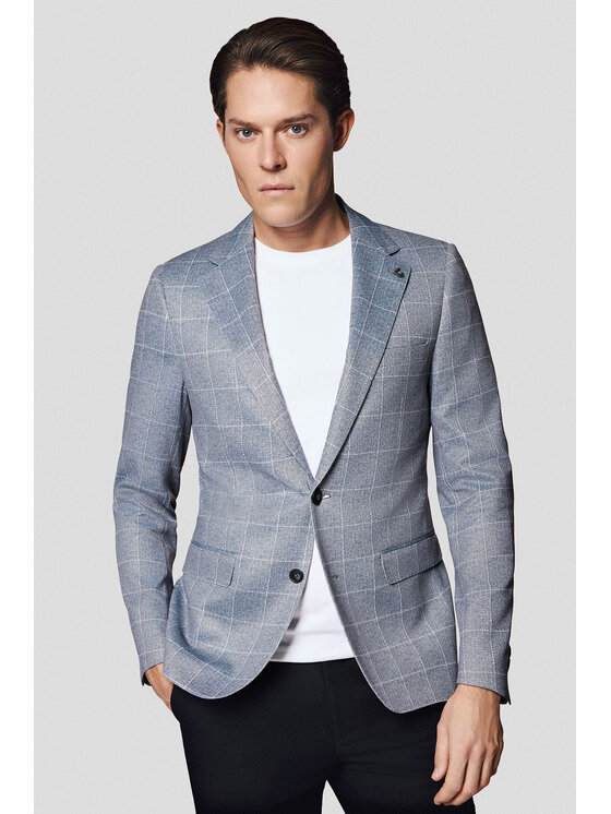 Lancerto Lancerto Marynarka Arborea MA131125000008 Szary Slim Fit