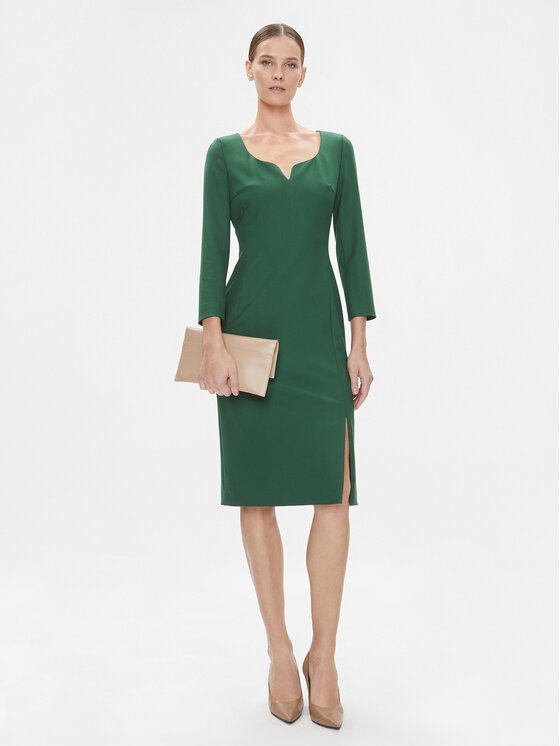 BOSS Boss Kokteiļkleita Dihera1 50502930 Zaļš Slim Fit