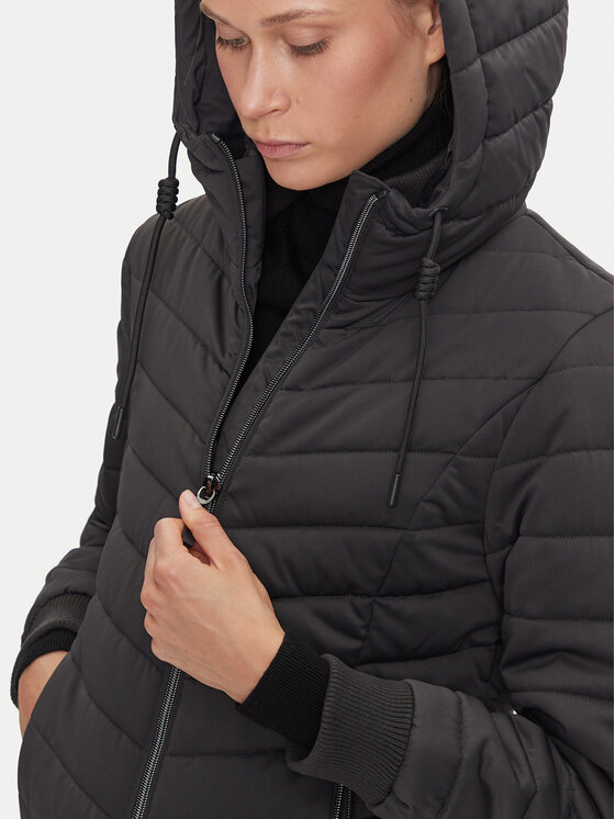 JDY JDY Pūkinė striukė Ebonie 15328268 Juoda Regular Fit