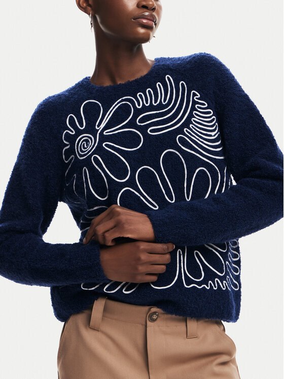 Desigual Desigual Sweater Cambridge 24WWJF68 Sötétkék Regular Fit