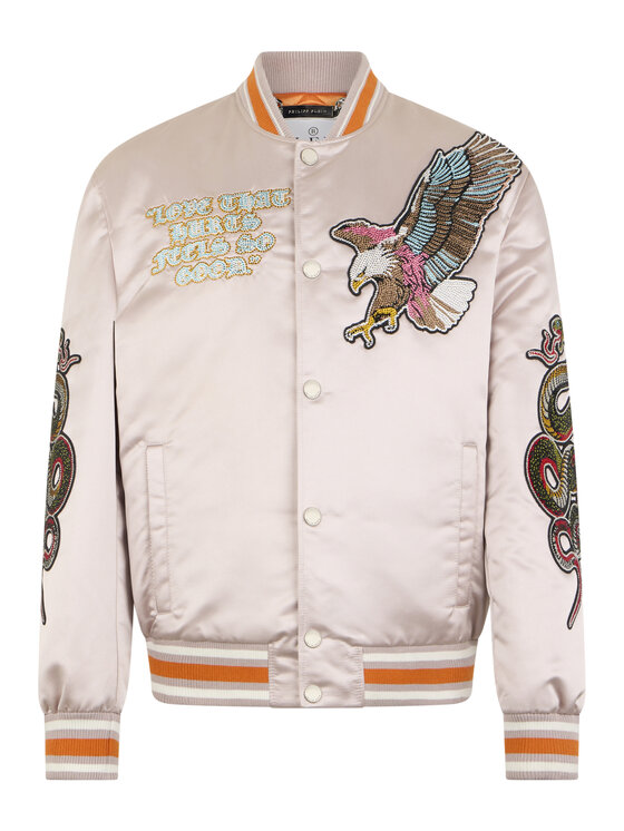 PHILIPP PLEIN PHILIPP PLEIN Kurtka bomber 29010 Beżowy Regular Fit