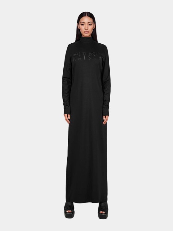 MADE BY SOCIETY MADE BY SOCIETY Sukienka codzienna PULSE - D27836 Czarny Basic Fit
