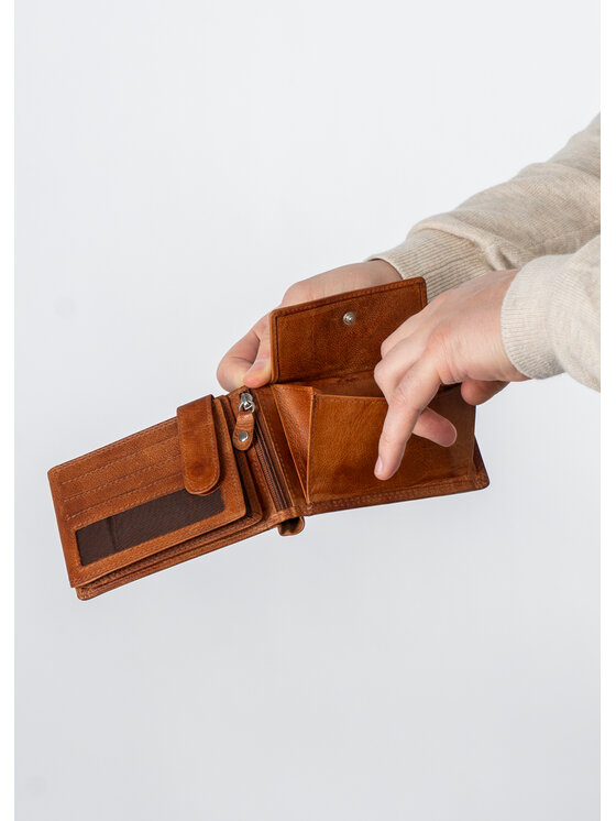 Mustang Mustang Portafoglio da uomo DENIMO HIGH WALLET Marrone