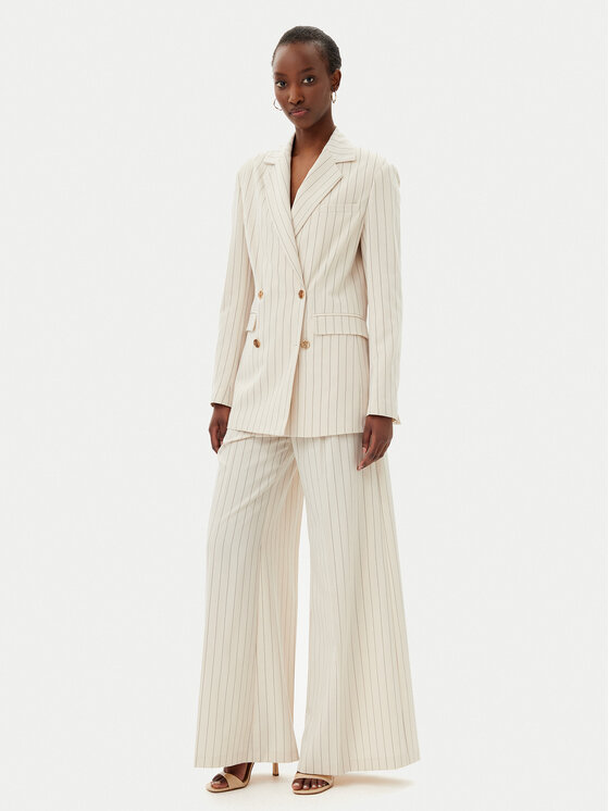 Fracomina Fracomina Панталони тип палацо FR25SV3002W761D4 Бежов Wide Leg