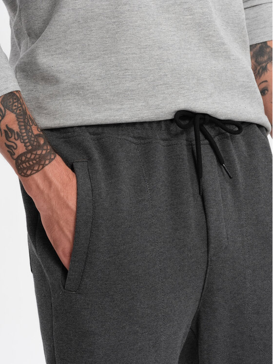 Ombre Ombre Teplákové kalhoty OM-PASK-0143 Šedá Carrot Fit