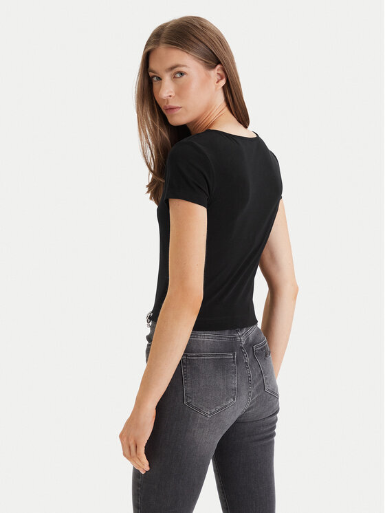 Guess Guess Футболка W6GP11 K2933 Чорний Regular Fit