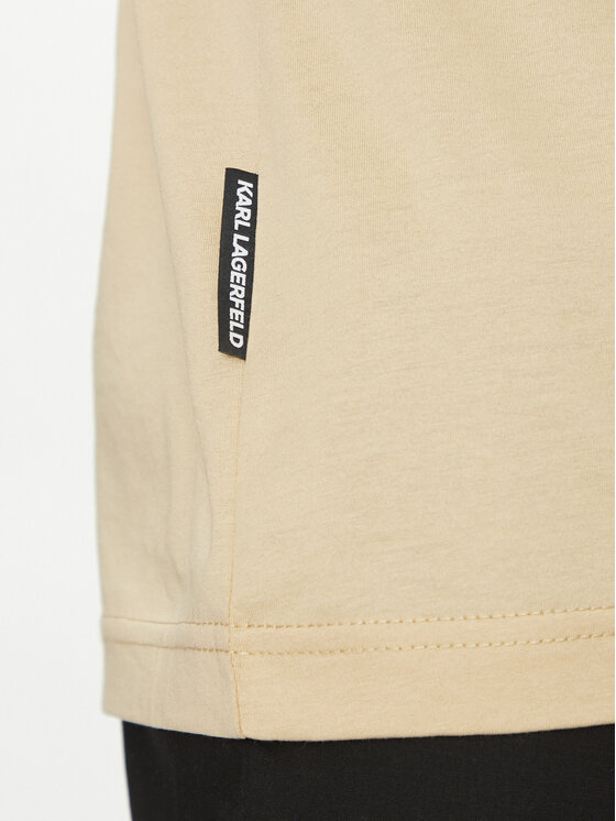 KARL LAGERFELD KARL LAGERFELD Тениска с яка и копчета 745007 552200 Бежов Regular Fit