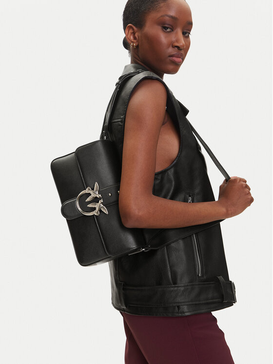 PINKO PINKO Дамска чанта Love One Classic Slouchy Fl PE 25 PLTT 104524 A0QO Черен