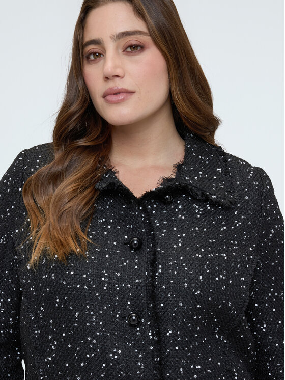 Fiorella Rubino Fiorella Rubino Płaszcz zimowy R005T001326N0Z3 Czarny Boxy Fit