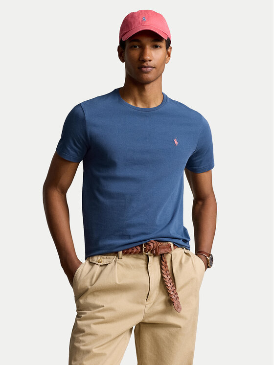 Polo Ralph Lauren T-krekls 710671438373 Zils Custom Slim Fit