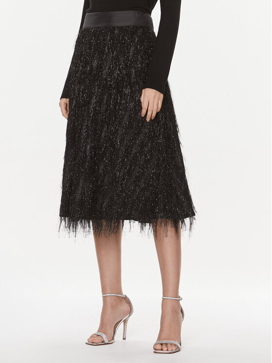 Custommade Gonna midi Roksana 999795901 Nero Relaxed Fit, taglia : L