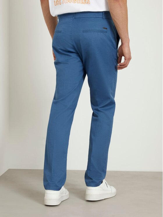 Guess Guess Spodnie materiałowe 164447 Niebieski Regular Fit
