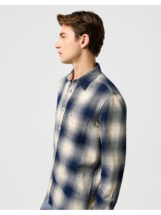 Wrangler Wrangler Koszula 112371651 Granatowy Regular Fit