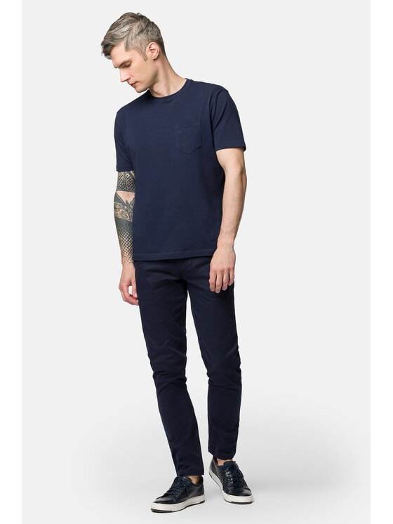 Lancerto Lancerto Spodnie materiałowe NelsonSP082123000009 Granatowy Slim Fit
