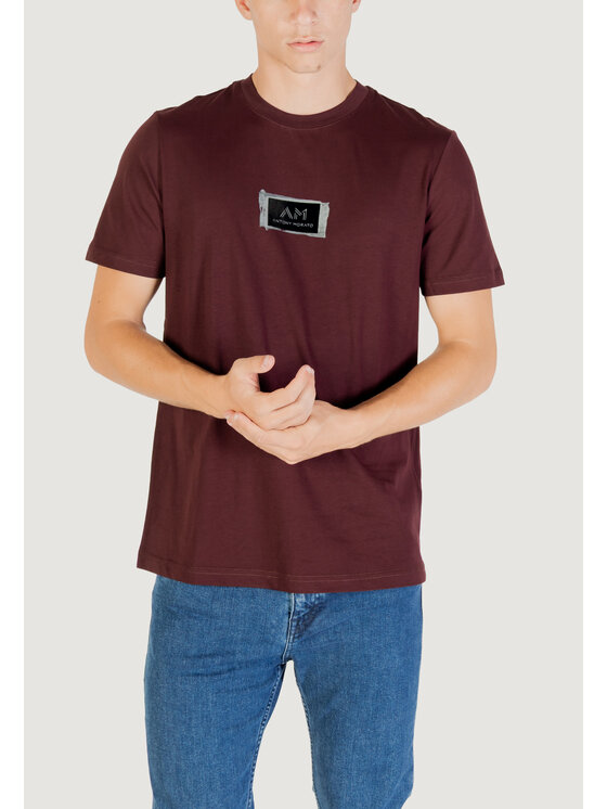 Antony Morato Antony Morato T-shirt STUTTGART REGULAR FIT WITH MATT PLASTIC AND FLOCK LOGO PRINT Bordeaux Regular Fit