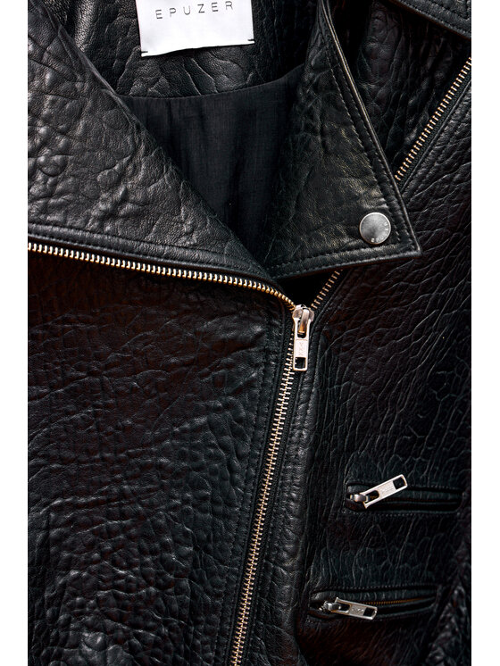 Epuzer Epuzer Giacca di pelle Biker leather Nero Standard Fit