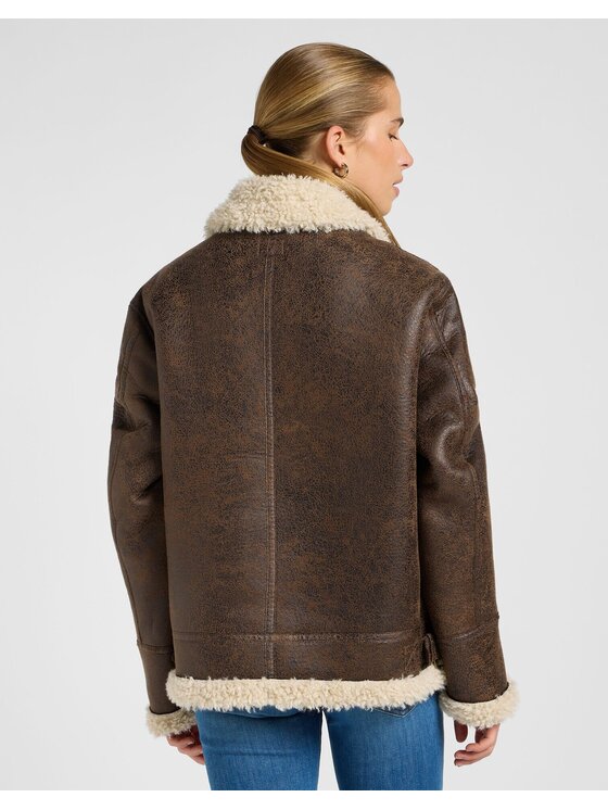 Lee Lee Kurtka przejściowa AVIATOR JACKET Brązowy Relaxed Fit