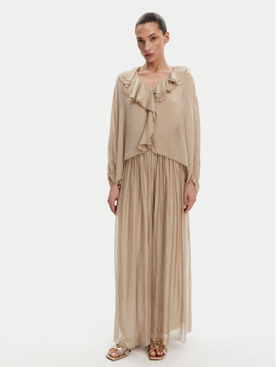 ViCOLO ViCOLO Palazzo kelnės TD0021 Smėlio Regular Fit