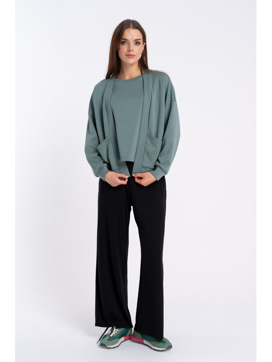 CLICK CLICK Kardigan 71-0042 Zelená Relaxed Fit