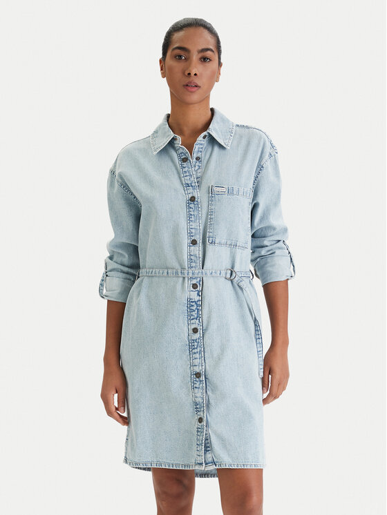 Guess Jeans Guess Jeans Дънкова рокля W6RK26 D5M83 Син Regular Fit