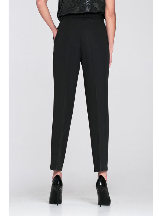 NIFE NIFE Kalhoty z materiálu SD133 Černá Regular Fit