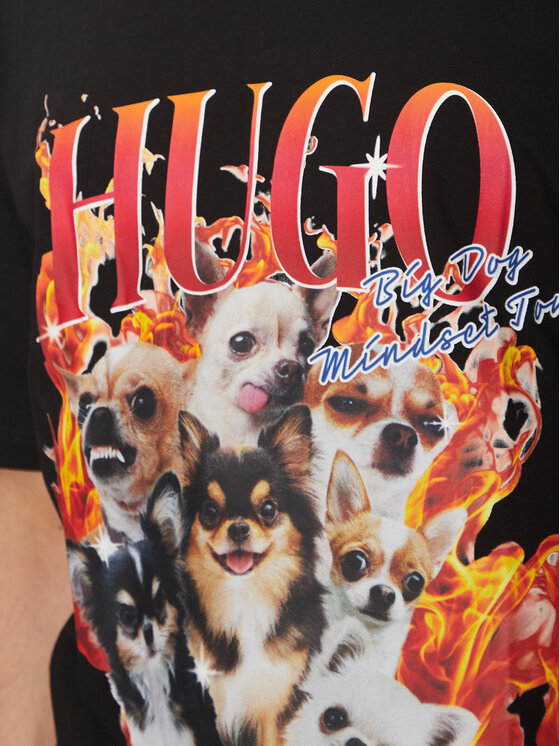 HUGO HUGO T-Shirt Dugie 50538259 Czarny Oversize