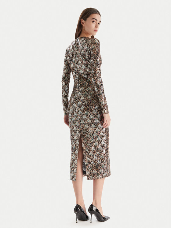 Just Cavalli Just Cavalli Koktejlové šaty 79PAO953 JS528 Béžová Slim Fit