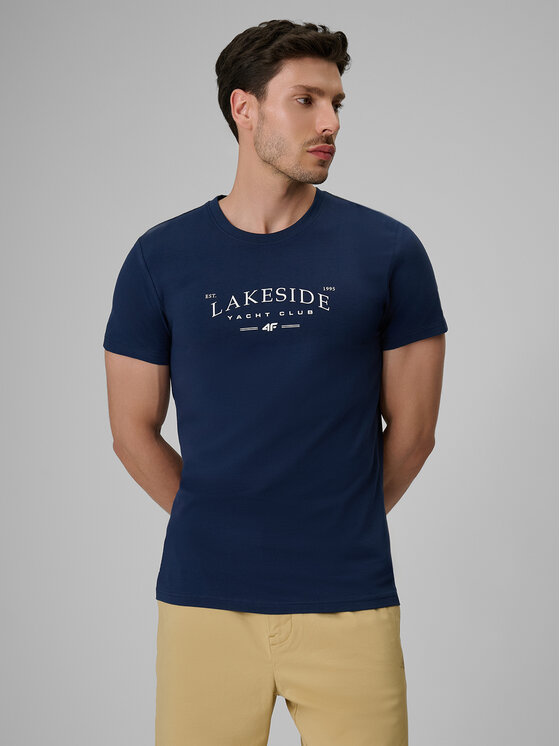 4F 4F T-Shirt LAKESIDE ESCAPE Granatowy Regular Fit