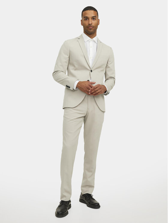 Jack Jones Anzug Franco 12181339 Écru Super Slim Fit