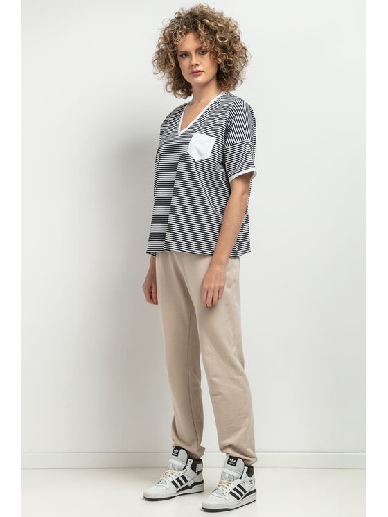 Tessita Tessita Bluzka T393 Biały Straight Fit