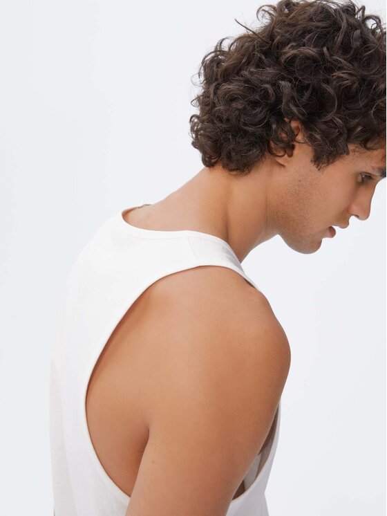 Americanos Tank top Kingston Biały Regular Fit Modivo.pl