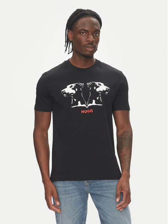 HUGO HUGO T-Shirt Dobero 50542734 Czarny Regular Fit