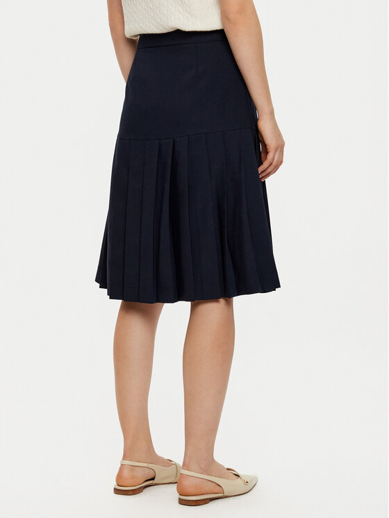 Tommy Hilfiger Tommy Hilfiger Fustă plisată WW0WW43798 Bleumarin Regular Fit
