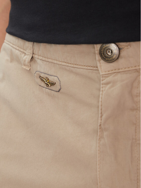 Aeronautica Militare Aeronautica Militare Bavlnené šortky 251BE066CT1122 Béžová Regular Fit