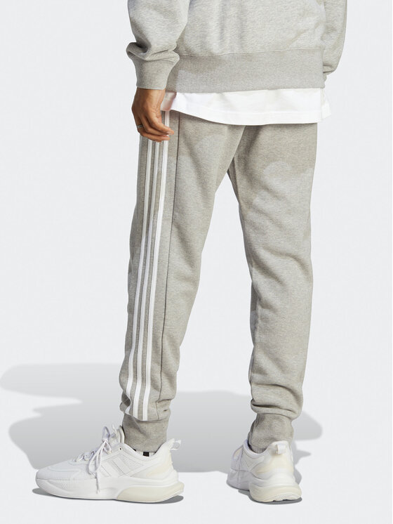 adidas adidas Spodnie dresowe Essentials French Terry Tapered Cuff 3-Stripes Joggers IC9407 Szary Regular Fit