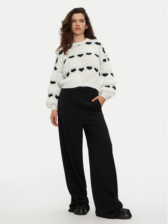 Pieces Pieces Sweter Nove 17152014 Écru Regular Fit